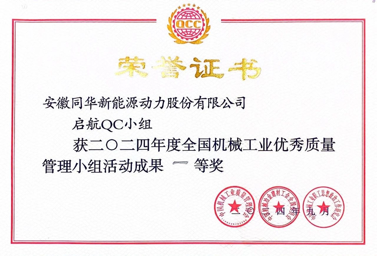 公司兩項(xiàng)質(zhì)量成果榮膺“全國機(jī)械工業(yè)質(zhì)量管理小組成果獎(jiǎng)” (4)